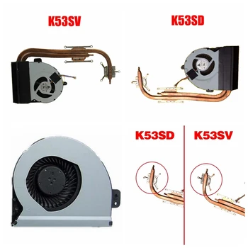 Par Asus K56C K56CM K56CB S550C A56C S56C X53S K53E K53S A53S K53SJ K53SV Dzesēšanas Ventilatoru Heatsink Laptop CPU Radiatoru Vēsāks