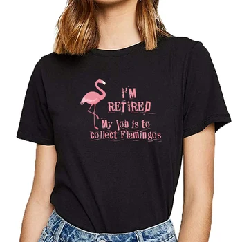 Topi, T Krekls Sievietēm flamingo Kawaii Uzraksti Pielāgots Sieviešu Tshirt