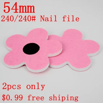 240/240grit nagu failu 2gab 54mm rozā ziedu eva nagu failu rezerves buferu manikīra komplekts nagu rīki