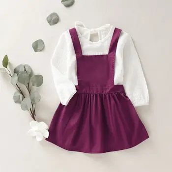 Goocheer 2019 Modes Cute Baby Meitenes Bērniem ar garām Piedurknēm T-krekls, Tops+Svārki Kopumā Apģērbs Kleita Drēbes, Uzstādīt
