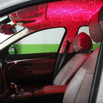LED Auto Jumta Zvaigžņu Nakts Gaismas Projektora Lampa USB Dekoratīvās Lampas Auto USB LED Auto Atmosfērā Apkārtējās vides Zvaigžņu Gaisma Auto Aksesuāri