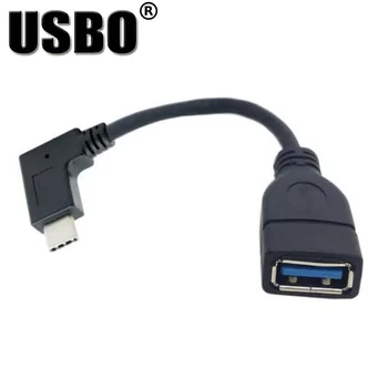 Vairumtirdzniecības melna balta 0,1 M USB 3.1 OTG kabelis, USB Type-C vīriešu USB 3.0 sieviešu līnijas pagarināšana