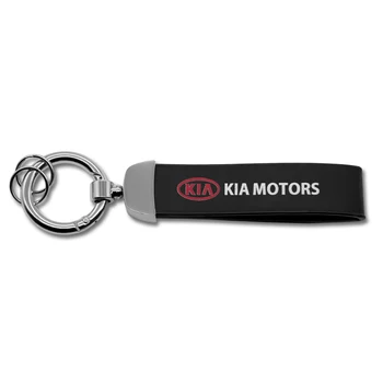 Car styling, 3D, Metāla, Ādas Auto Logo Keychain Atslēgu piekariņi Atslēgas piekariņš par KIA K2 K3 K5 Sorento Sportage R Rio Soul klp piederumi
