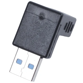 Akcijā! 90 Grādu USB 3.0 Sieviešu un Vīriešu M/F Plug Adapteris Savienotājs Melns