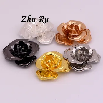 ZHU RU 5gab/daudz 16.7 mm vara stereoskopiskās ziedu Rožu apakšā Piekariņi Dekoratīvās apģērbs somas DIY Rotaslietu izgatavošana Materiāliem