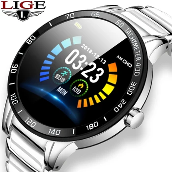 LIGE Jaunu Modes Smart Watch Sievietes Sirdi Līmenis Asinīs Oressure Multi-function Fitnesa Tracker Android Keramikas Siksna Smartwatch