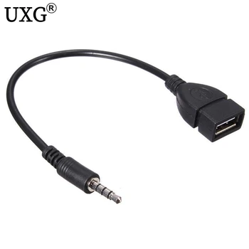 3.5 mm Male USB 2.0 Sieviešu Converter AUX Audio Kabelis 0,2 m 20CM