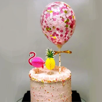 10pcs Kūka dekorēšanas idejas papīra konfeti pārredzamu balona trauslais deserta kūka ievietota parakstīt balonu apdare.