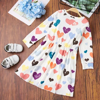 PatPat ir 2021. Jaunu Ierašanos Pavasarī Baby Girl Krāsains Sirds Modelis Kleitu par Toddler Meitene Kleita Drēbes