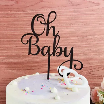 Ak Baby Kūka Topper, Meitene vai Zēns, Baby Duša Cake Decoration Piederumi, Bērnu Dzimšanas dienu Akrila Piemiņas Kūka topper