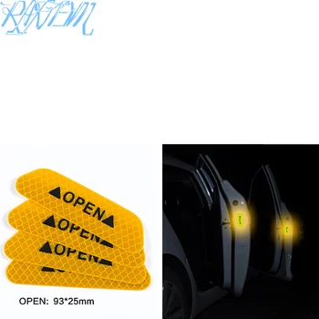4 Gab Auto Durvju Drošības Brīdinājums Atstarojošās Uzlīmes ATVĒRT Ielīmi, Renault Kaptur Koleos Megane Platuma Kadjar Kwid Clio Twingo