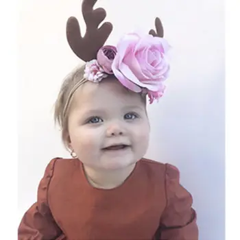Cute Baby Meitenes Bērniem Ziedu Turban Mezgloti Galvassegu Ziemassvētki Kāzu Puse Jaundzimušo Meiteņu Galvas Priekšgala Hairbands Komplekti