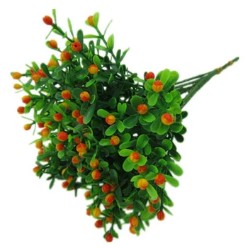 Zaļo Mākslīgo Ziedu Imitācijas Milānas Mazu Pušķi Plastmasas Augu Ziedi Kāzu Mājas Biroja Partijas Apdare Māksla