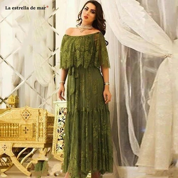 Dubaijas arābu Elegants Tumši Zaļa Līnija, vakartērpi 