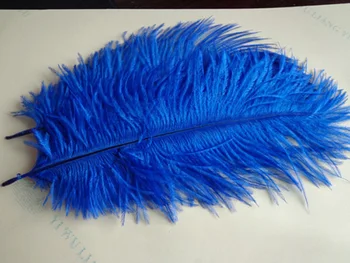 Vairumtirdzniecības 50 GAB zilā strausu spalvas 6 - 8 collas / 15-20 cm