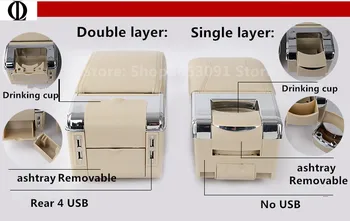 Par Mitsubishi Colt Elkoņbalsti lodziņā centrālās noliktavas saturu kaste ar kausa turētājs pelnu trauku ar USB interfeisu