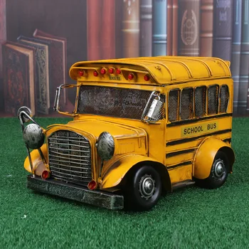 Amerikāņu Skolas Autobusu Modeli Roku Tin Lējumiem Skolas Autobusu Auto Modelis Apdare, Rotaļlietas Bērniem, Pieaugušajiem 3 Izmēri
