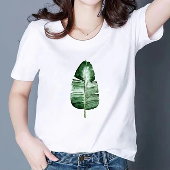 Jauns T krekls Sieviešu Graciozs Miera Vestidos Sporta t-veida kreklu Zaļās lapiņas, Kaktusi T Harajuku Diezgan T-krekls, T Oversize