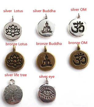 Balts 108 pērles 8mm elastīga regulēšana Lotus dzīvības koks OM Buda acs Čakra Reiki agate Onyx Jogas Aproce, kaklarota, uj4s