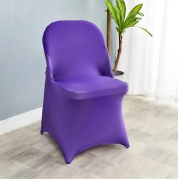 Violeta Krāsa Reizes Krēslu Segtu Kāzu Spandex Krēslu Segtu Locīšanas Likra Puse, Viesnīca, Banketu Apdare