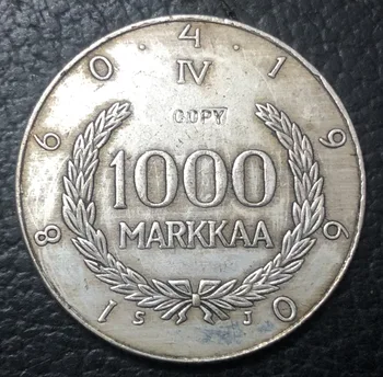 1960 Somija 1000 Markkaa Snellman Sudraba Monētu Kopijas