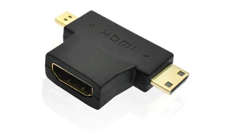 50gab/daudz HDMI Sieviešu (A Tipa), lai Mini spraudnis Tips C + Micro Vīrietis D Tipa Sadalītājs Adapteri