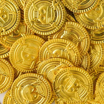 100gab Zelta Monētu, Dārgumu Monētas Spēlēt Naudas Spēles Aksesuārus Playset Goodie Bag Pildvielas Pusei par Labu Bērniem