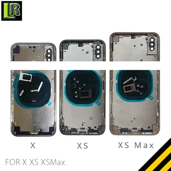 Jauns XS Baterijas Vāciņš IPhone X XS Max Aizmugurējo Vāciņu + Vidu Šasijas Rāmis + SIM Tray + Pusē Galvenās Daļas Mājokļu Gadījumā Montāža