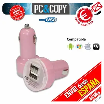 5 Pack dual vieglāks auto lādētāji mobilo 2.1-1A dual USB rozā 12-24v