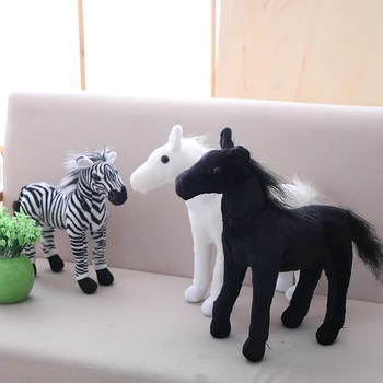 Simulācijas Spilgti Plīša Zirgs zebras Rotaļlietas Bērniem, Zēniem, Bērniem Dzimšanas dienas Dāvanas Partijas Apdare Pildījumu Dzīvnieku Zirgu Plīša Lelles