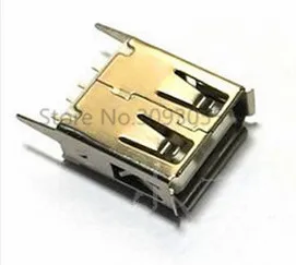 50gab USB savienotājs Sieviešu ligzdas Tips Ar 180 grādu taisni pin AF180 4 adatas 13.7 mm kontaktdakša vara čaulas