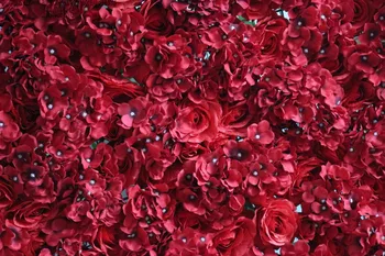 10pcs/daudz SARKANU Mākslīgā zīda hydrangea rose puķu sienas kāzu fona dekorēšana, ziedu runner kāzu dekorēšana TONGFENG