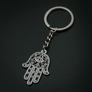 Modes Radošo Hamsa Fatimas Roku Keychain Metāla Amuletu Šarmu, atslēgu, gredzenu, Lai Dāvanu Automašīnu Atslēgu piekariņi, Rotaslietas