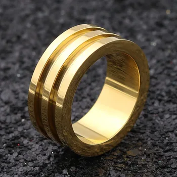 Zelta gredzens vīriešu modes Pāri gredzenu sieviešu 2019 nerūsējošā tērauda sieviešu gredzenu rotaslietas vienkāršu Tērauda melnās dāvanas sievietei accessorie