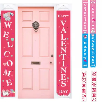 1set Valentīna Diena Baneri neaustu Veranda Durvju Zīme, Sienas, Kulons, es Mīlu Tevi, Baneri Valentīna Partijas Apdare Piederumi