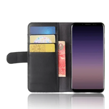 Geniune Ādas Gadījumā Galaxy A5 2018 A530F Ģēnijs Ādas Bookcover gadījumā Galaxy A7 2018 A730F gadījumā 100gab DHL Bezmaksas