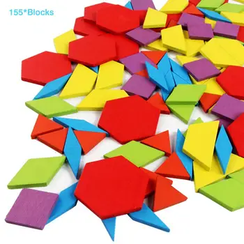 Jaunu 155pcs Koka Jigsaw Puzzle Board Uzstādīt Krāsains Bērnu Montessori Izglītības Rotaļlietas Bērniem Mācību Jaunattīstības Rotaļlietas