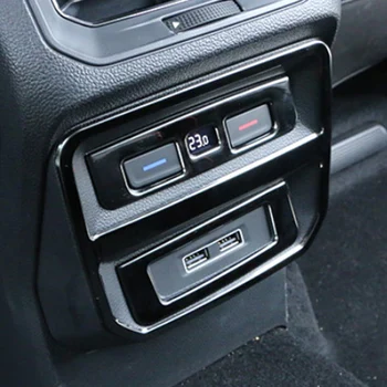 Auto Aizmugurējā Sēdekļa USB Interfeisa Panelis Sequin Uzlīme par Tiguan L 2017 2018 2019 2020 2021 USB paneļa uzlīmes, Interjera Aksesuāri