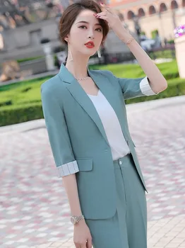 Mazo Uzvalks Jaka Sieviešu 2020. gada Vasaras Īso Slim Sadaļā Īstermiņa Augstums Gadījuma, Trīs-Ceturtdaļu Piedurknēm Mazajiem Uzvalks Jaka Plānas Modes