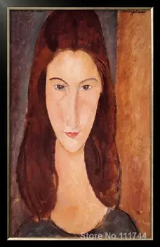 Populārākās gleznas Portrets Jeanne Hebuterne Amedeo Modigliani mākslas darbu Augstu kvalitāti, ar Roku apgleznoti