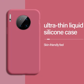 Ultra-plānas Gudrs Šķidro Silikonu Tālruni Gadījumā, Huawei Mate 30 20 10 9 X Lite Pro Godu 20 9X Y9 Luksusa Krāsains Mīksts Vāks Coque