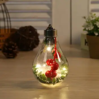 LED Caurspīdīgs Ziemassvētku Eglīte Piekārtiem Bumbu Pasaku Gaismas Spuldzes Ziemassvētku Rotājumu Plastmasas Bumbu Spuldzes Pusei Mājas Sienu Kulons Dekori