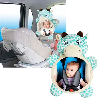 Bērnu Auto Sēdeklis Polsterēti, Plīša Rotaļlietas Dzīvnieku Dārgais Spogulis, Atpakaļskata Bērnu Grabēt Zīdaiņu Backseat Rotaļlietas 0~12 Mēnešu Mazulim Piederumi