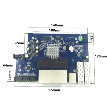 IP Pārvaldības 8-port 10/100/1000Mbps Ethernet komutatoru PoE Modulis Izdevies Pārslēgties Modulis ar 2 Gigabitu SFP Slots gigabit switch