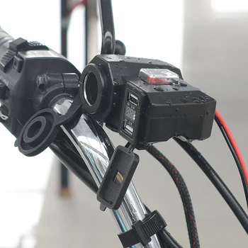 Motociklu Dual USB Lādētājs CS-614A1 Ūdensizturīgs 12V Kontaktligzdas ar Slēdzi Voltmetrs Unikālo Daļas Portatīvo Auto Rotājumi