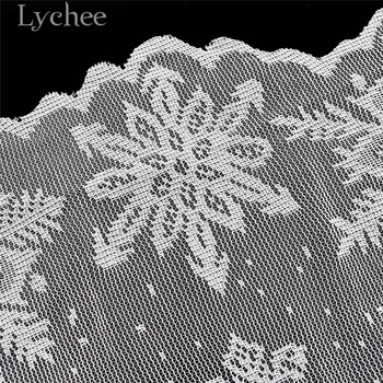 Līčija Dzīvē Baltā Kārta Mežģīņu Galda Auduma Snowflake Pattern Izšūts Galdauts, Mājas Kāzu Galda Dekori