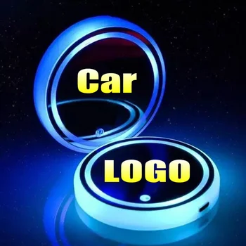 2X Led Auto Logo Kausa gaismas Gaismas Kalniņi Dzērienu Turētāji Skoda Octavia A5 A7 Lielisku veco Febia Roomster 2005. - 2008. gads 2013 2019
