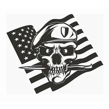 Galvaskausa Dunci ASV Karogs Karavīrs Uzlīme Punk Nāves Decal Halloween Velns Plakātu Nosaukums Auto stiklu Art Sienas Uzlīmes Decor Sienas