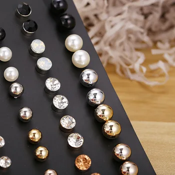 Vienkārši auskari radošo modes izmērs pērle stud auskars komplekts 30 pāriem
