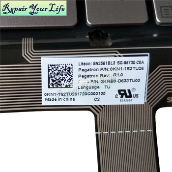 Klēpjdators tastatūra ASUS ZenBook 3 Deluxe UX490 UX490CA UX490UA Turcija standarta TR sudraba backlit 86730 28.A SN2561BL3 lielajiem burtiem